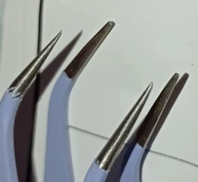 Nuevo color púrpura pinzas de acero inoxidable recto de extensión de pestañas postizas pinzas tenazas señaló Clip arte del clavo de la herramienta