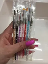 Juego de pinceles para manicura profesional, pinceles para pintura acrílica de diamantes de imitación, Kit de esmalte de Gel UV, gradiente de forro de uñas