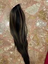 Peluca sintética larga y Lisa para mujeres negras, exquisita Peluca de Color rubio miel resaltado, parte media resistente al calor