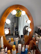 Maquillaje LED espejo bombillas de luz de vanidad de luces para espejo USB 12V Hollywood baño tocador de iluminación regulable LED lámpara de pared