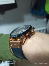 CURREN-Reloj deportivo para hombre, pulsera de cuero, deportivos, de piel militar, esfera de segundos/minutos, masculino