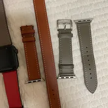 Correa de cuero de vaca 100% auténtico para Apple Watch 6 SE 5 4, correa de 42MM, 38MM, 44MM y 40MM para iWatch 6 5 4
