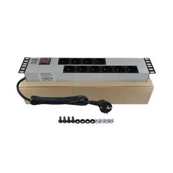 19'' 2U 10 WAY FRENCH TYPE NFC 61314 SOCKET ON / OFF LIGHTED SWITCH ALUMINIUM PROFILE FRAME PDU
19'' 2U 10 WAY FRENCH TYPE NFC 61314 SOCKET ON / OFF LIGHTED SWITCH ALUMINIUM PROFILE FRAME PDU
