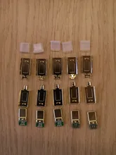 Conector de carga de Cable para teléfono, Conector de soldadura macho 4 en 1, USB 3,1, 4P, niquelado/chapado en oro, 1/2/5 uds.