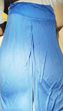 Trousers Long-Pants Pleated Palazzo Wide-Leg High-Waist Plus-Size Womens Lounge Maxi