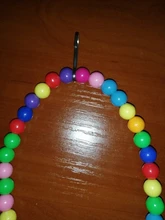 Swing-Toy Bird-Supplies Parrots Wooden Perch Beads Hanging Natural with Colorful