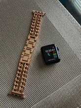 Correa de acero inoxidable para Apple Watch SE 6 5 4, banda de 40mm y 44mm, pulsera de eslabones de Metal para iwatch Series 1, 2, 3, 42mm y 38mm