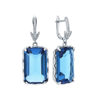 Silver earrings with sitals and cubic zirconium sunlight sample 925 
Silver earrings with sitals and cubic zirconium sunlight sample 925