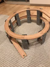 Vías de tren de madera de haya para niños, accesorios de túnel de puente de vía férrea, piezas de tren de madera, juguetes educativos para niños, regalos