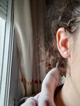 Pendientes asimétricos de Plata de Ley 925 para niños, con cierre de tuerca de hueso de pescado y gato, joyería antialérgica para bebés y estudiantes