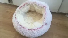 Cama de felpa redonda para mascotas nido de gato semicerrado para Comodidad para dormir profunda en invierno, cama para gatos, pequeña esterilla, cesta, perrera suave, novedad
