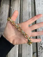 Gargantilla de cadena Punk para mujer, Collar de estilo Hip Hop, grande, grueso, de aluminio, dorado, cadena gruesa, joyería