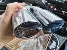 Silenciador de tubo de escape trasero de doble barril para coche, entrada Universal, salida de acero inoxidable, accesorios para coche