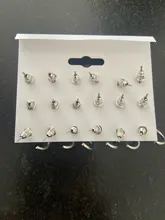 12 pares blanco perla simulada juego de pendientes para mujeres joyas oído pendientes de botón con bola de Bijouteria brincos Bijoux