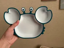 Bebé de lechón de silicona vajilla para bebé de dibujos animados cangrejo Anti-caída de la placa de la cena infantil niños alimentos complementarios tazón de platos
