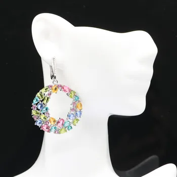 47x33mm Multi Color Moon Shape 13.8g Created Citrine Tourmaline Peridot Tanzanite Zircon Woman's Wedding Silver Earrings
47x33mm Multi Color Moon Shape 13.8g Created Citrine Tourmaline Peridot Tanzanite Zircon Woman's Wedding Silver Earrings