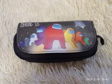 Estuche de lápices escolar con dibujos animados, bolsa de cosméticos de doble capa con cremallera