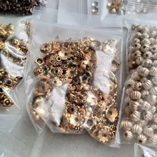 Cuentas de pétalos de flores chapadas en plata para fabricación de joyería, gorros, suministros de joyería, tapas de cuentas huecas, colgantes para joyería, 6mm, 100/200 Uds.