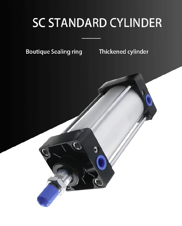 SC32 standardowy otwór 32mm, skok 25-1000mm, dwustronne działanie, magnetyczne cylindry pneumatyczne z aluminium - Wianko - 1