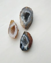 1Pc Natural ágata Geode de colección de minerales curativos piedras de cristal cuentas mitades para Diy colgante de joyería de las mujeres haciendo