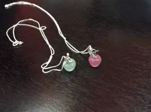 NEHZY-colgante de Plata de Ley 925 con forma de manzana y ópalo rosa, collar de 45CM de longitud