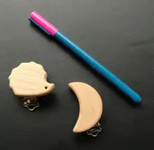 Clip de madera para chupete de bebé, pinzas de chupete de madera Natural para bebé, accesorios de cadena de chupete DIY, 1 ud.