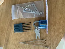 NAIERDI-Juego de Herramientas de cerrajero, Kit de práctica de bloqueo transparente con llave de extracción rota, ganchos de extracción, Hardware, 3 en 1