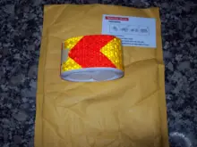 Cinta de advertencia de 50mm de ancho para coche, diseño de flechas, listón reflectante de malla, estilo automotriz, para camión y motocicleta