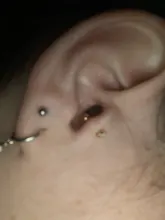 Pendientes Piercing Plata de primera ley para mujer, aretes, Plata esterlina 925, purpurina, estilo minimalista, con broche de Luna, aniversario, boda