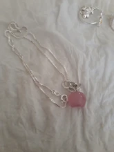 NEHZY-colgante de Plata de Ley 925 con forma de manzana y ópalo rosa, collar de 45CM de longitud