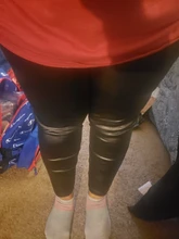 Pantalones de lápiz de cintura alta XL-5XL de talla grande para mujer, pantalones largos de piel sintética de PU, pantalones ajustados elásticos sexis informales