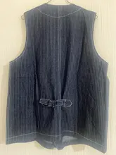 Rayas verticales hombres chaleco Japón Amekaji Multi-chalecos con bolsillo 2020 marca Casual sin mangas carga chaqueta chaleco S-XXL