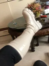 Botas de plataforma para mujer, zapatos lisos de media caña, planos de fondo grueso, cálidos, para Otoño e Invierno