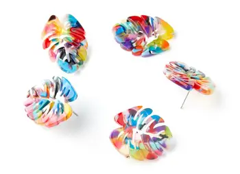 Acetate Monstera Studs - Leaf Earring Post - Acetate Leaf Stud Findings - 6Pcs/Lot - 28.65x24.33x2.94mm - AC1334
Acetate Monstera Studs - Leaf Earring Post - Acetate Leaf Stud Findings - 6Pcs/Lot - 28.65x24.33x2.94mm - AC1334