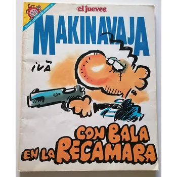 BANNERS OF HUMOR N. 85, MAKINAVAJA with a bullet in the chamber, year 1992, ED. On Thursday, 1st edition, author IVÁ, COMIC SATIRICO
BANNERS OF HUMOR N. 85, MAKINAVAJA with a bullet in the chamber, year 1992, ED. On Thursday, 1st edition, author IVÁ, COMIC SATIRICO