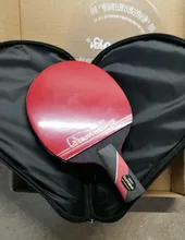 Raqueta de tenis de mesa de murciélago de carbono de alta calidad, pala de ping pong de goma, mango corto, mango largo