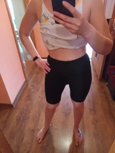 Pantalones cortos finos de cintura alta para mujer, Shorts de motorista informales, ajustados hasta la rodilla, color negro, ropa de calle