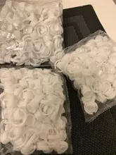 Gorros desechables con Microblading para maquillaje permanente, anillo rosa para tatuaje, taza para tinta, accesorios para tatuaje, 100 Uds., S/M/L