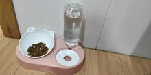 Dispensador de agua automático para bol de gato 2 en 1, almacenamiento de agua automático, cuenco de comida para perros y gatos, contenedor de comida con agua, alimentador para mascotas