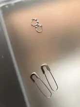 Pendientes con forma de imperdible cristales de circonia cúbica para mujer, aretes diseño alfiler de gancho, zirconia, circonita, zirconita, circón, estilo gótico, moda coreana, juego de 4 unidades