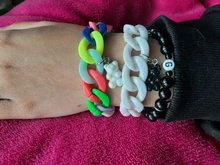 Unids/lote de 5-50 unidades/lote, Color mezclado acrílico, giro plano, ovalado, anillo abierto, Conector de cuentas, collares y pulseras para fabricación de cadena de enlace, cadena colorida