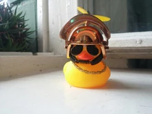 Adorno de pato de goma de juguete para coche, adorno amarillo para salpicadero de coche, con hélice