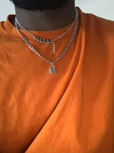 SHIXIN 2 unids/set de cadena con Cruz colgante de collar para las mujeres/hombres collares gargantilla Punk en el cuello 2020 joyería de moda