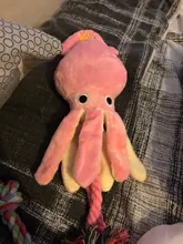 Gato de calamar para perro, juguete de pulpo, mascota de peluche BB, cuerda de perrito, mordedores de juguete con sonido rosa
