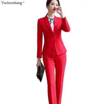 new arrival red women pant Suits formal clothes two pieces set black pants and blazer for office lady work wear
new arrival red women pant Suits formal clothes two pieces set black pants and blazer for office lady work wear