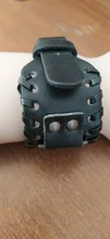 Punk hombres ancho brazalete vikingo encanto de diseño pulsera con cabeza de Lobo cuero tejido ajustable pulsera de la joyería