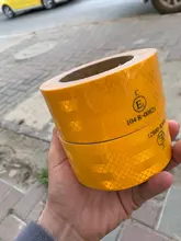 Cinta de advertencia reflectante autoadhesiva de 50mm de ancho, Color amarillo, rojo y blanco para coche