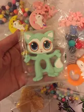 BPA libre silicona dentición alimentos grado Pequeña barra collar de dentición DIY regalos de la ducha de bebé animales de dibujos animados bebé vamos a hacer 1pc