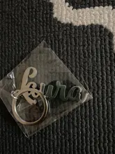De escultura llaveros con nombre personalizado inicial clave cadena con nombre grabado Carta para las mujeres de la joyería de los hombres regalos