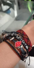 Pulsera clásica de Anime con cuentas de madera, brazalete de cuero multicapa, envoltura negra Punk, accesorios para Cosplay